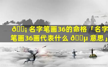 🐡 名字笔画36的命格「名字笔画36画代表什么 🐵 意思」